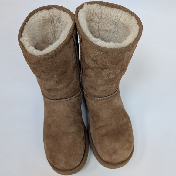 Classic chestnut brown suede and wool Ugg boots size 10 - Picture 7 of 8